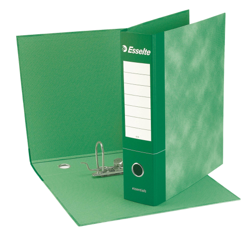 ESSELTE ESSENTIAL G72 REGISTRATORE FORMATO COMMERCIALE 230X300X50 mm COL. VERDE CONF 8 Pz.
